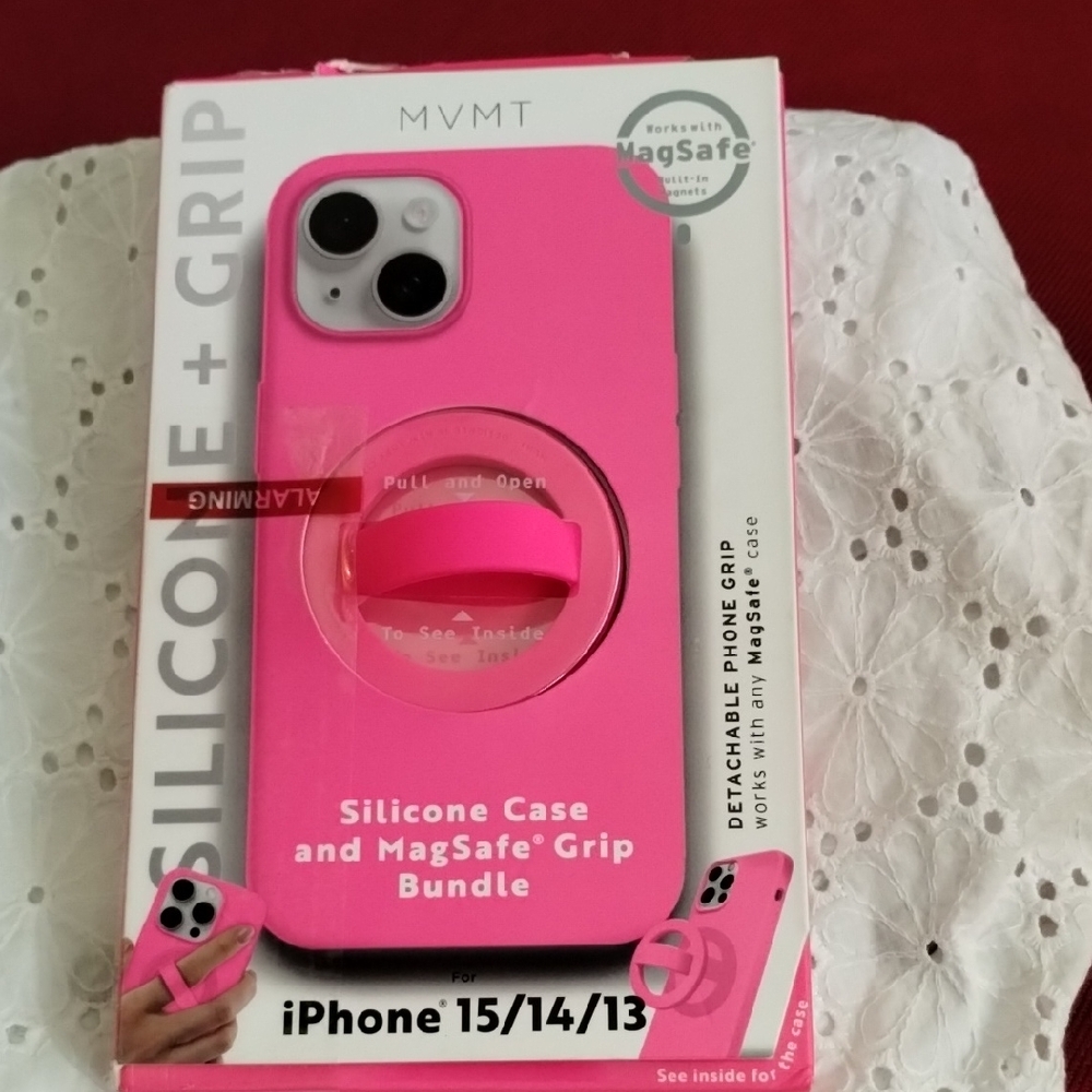 MVMT Vibrant Pink Silicone Case with MagSafe Grip for iPhone